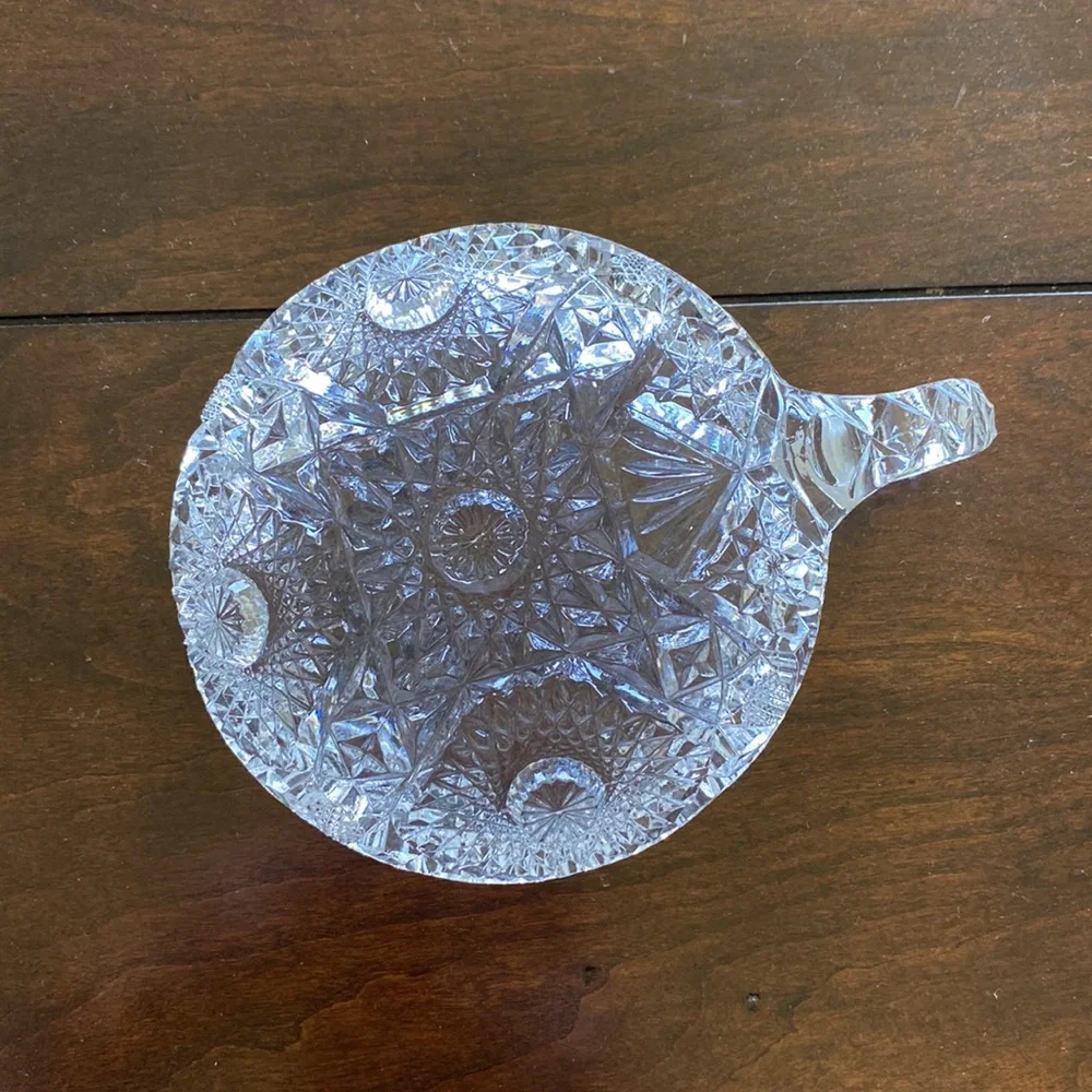 Antique Early 1900’s ABP Cut Glass Handled Candy Dish - Clear!